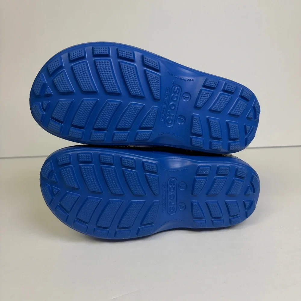 Crocs Handle It Rain Boots Blue Lightning Bolt Cloud Waterproof J1 Kids - Picture 6 of 7